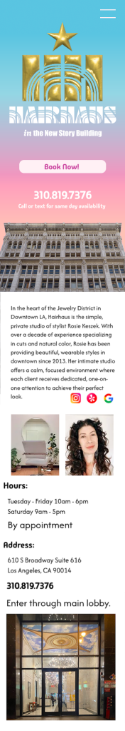 image of the completed mobile design for Hairhaus